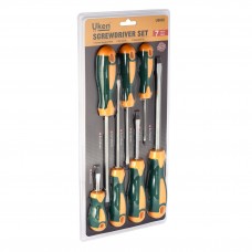 SCREW DRIVER SET 7PCS -FLAT 3X75MM, 5X100MM, 5X150MM, 6X75MM, 6X150MM, 8X150MM